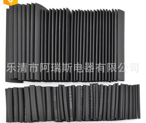 127 PCS 2:1 Polyolefin Heat Shrink Tubing Cable Tube Sleeving Kit Wrap Wire Set