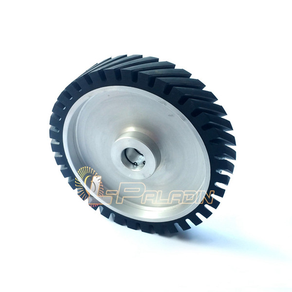250*50mm Serrated Belt Grinder Rubber Contact Wheel for Sanding Belts