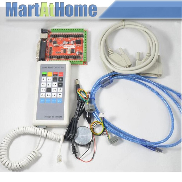 Free Shipping CNC 6 Axis USB LPT Mach3 Breakout Board Kit w/ Manual Control Box for Controlling Stepper Motor #SM706 @CF