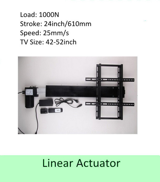 free shipping 24inch stroke 42''-50''TV usage wireless tv lift linear actuator can be used for cabinet and bed