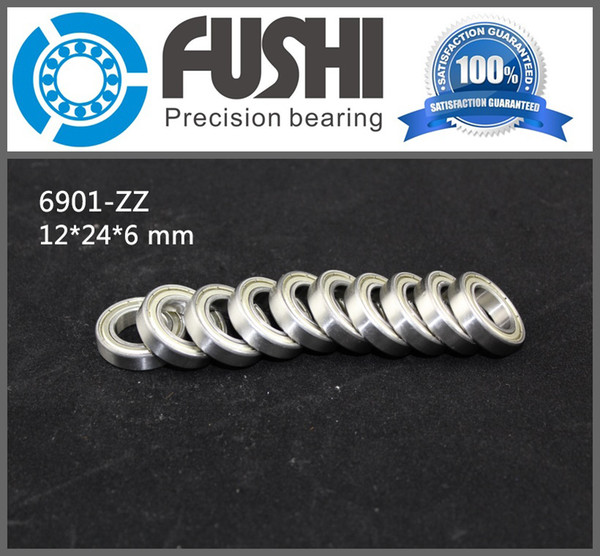 Wholesale- 6901ZZ Bearing ABEC-1 (10PCS) 12x24x6 mm Metric Thin Section 6901 ZZ Ball Bearings 6901Z 61901Z
