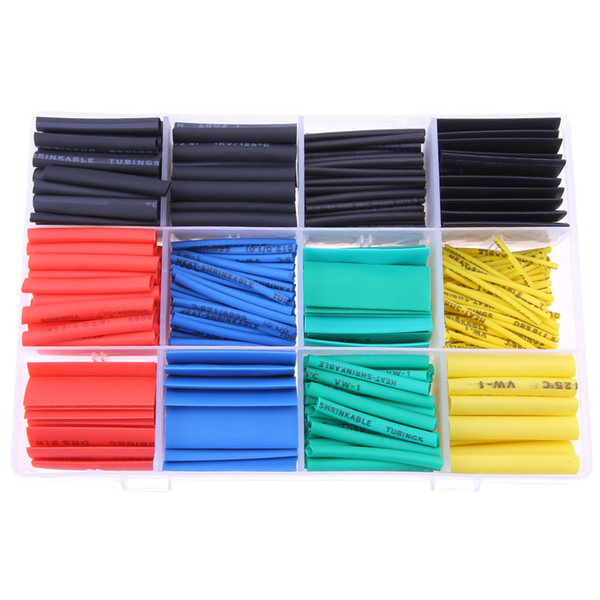 530 Pcs Heat Shrink Tubing Polyolefin Ratio 2:1 Wrap Wire Cable Sleeve Kit Tubing Insulation Shrinkable Tube Assortment