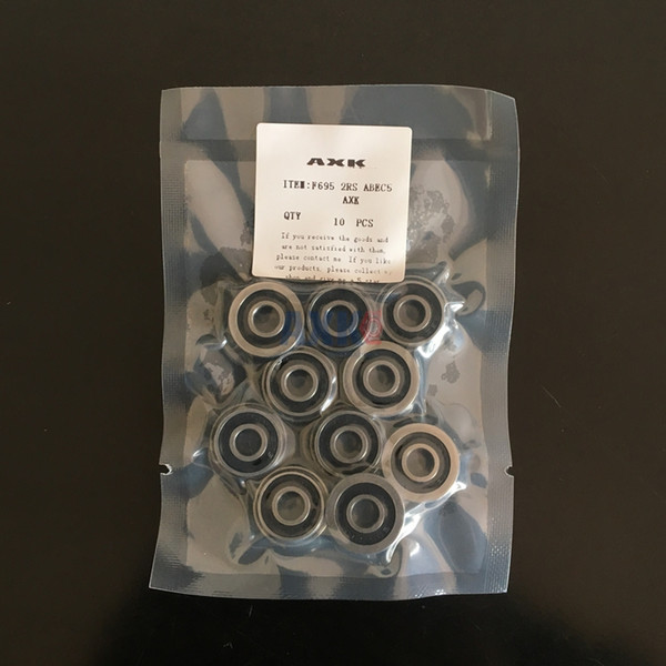 F695-2RS Bearing 5*13*4mm 10 PCS ABEC-5 Flanged Miniature F695RS Ball Bearings RF-1350DD f695 AXK