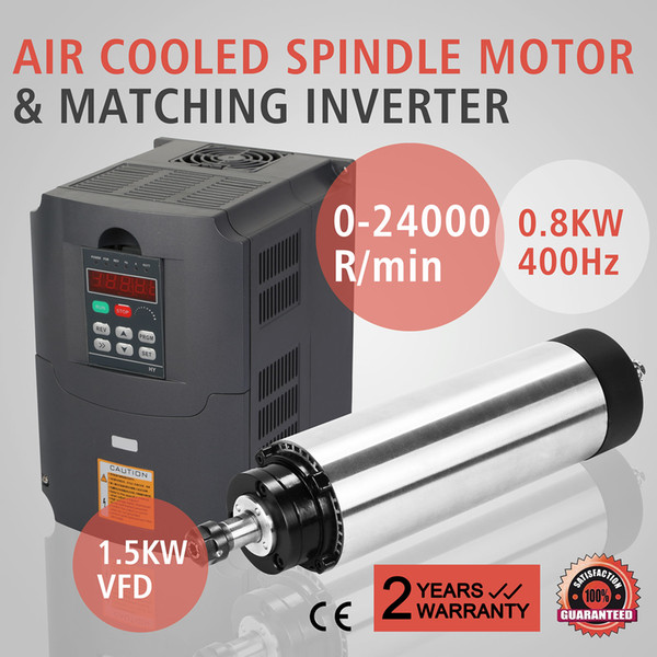 Updated 0.8KW Air-cooling Spindle Motor And Matching Inverter 0.8KW AIR COOLED SPINDLE MOTOR 1.5KW VFD