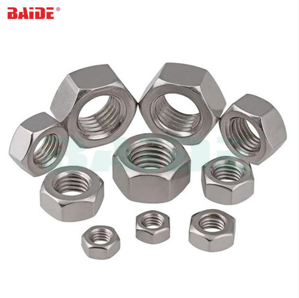 DIN934 M8 M10 M12 M14 M16 M18 M20 304 Stainless Steel A2-70 Metric Thread Hex Nut Hexagon Nuts 500pcs/lot