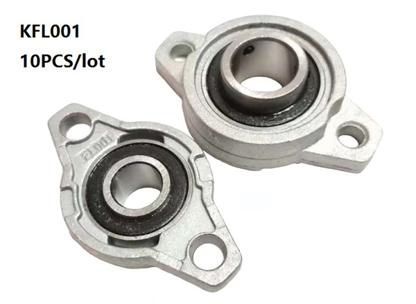 10pcs/lot KFL001 FL001 12mm zinc alloy bearing units pillow block bearings flange block bearing for CNC router parts