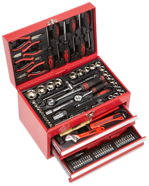 Mannesmann Tool Box Assembled 155 Pieces Made of Durable Steel Drawers Handle