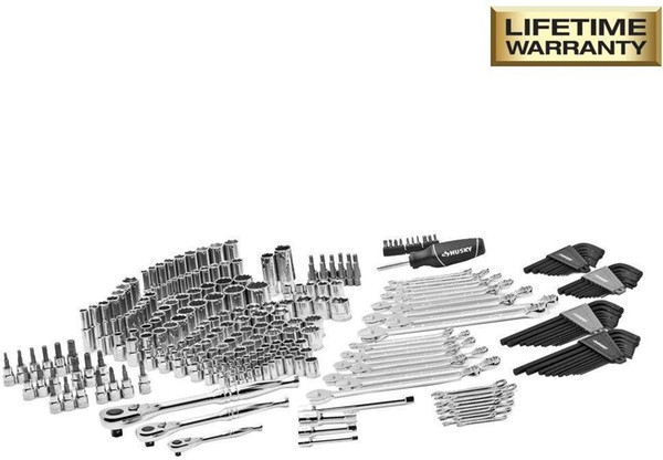 Husky Mechanics Tool Set Sockets Wrench Ratchet SAE Metric Repair Kit 268-Piece