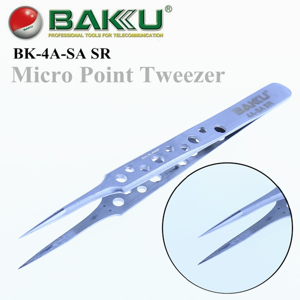 (10 pieces/lot) BK 4A-Sa (SR) Nonskid Stainless Tweezer, Micro Point and Ultra Rigidity,Non-magnetic Steel