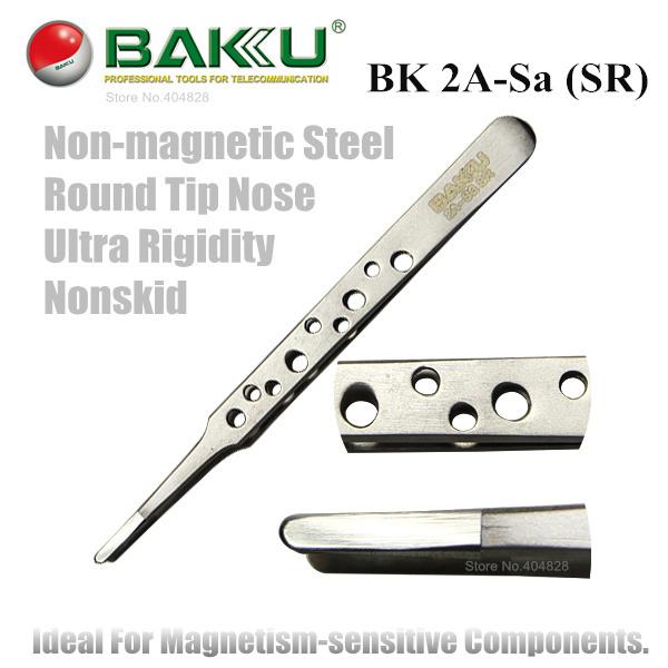 BK 2A-Sa (SR) Ultra Rigid Pointy Tip Tweezer,Nonskid Non-magnetic Stainless Teel,Ideal For Magnetism-sensitive Components