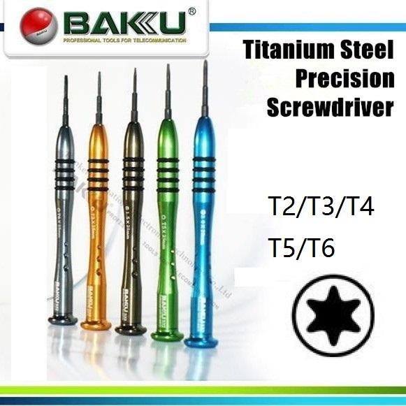 Titanium Steel Handle,Bearing Swivel Cap Torx T2/T3/T4/T5/T6 x25mm Screwdriver , Brand BAKU,BK-332