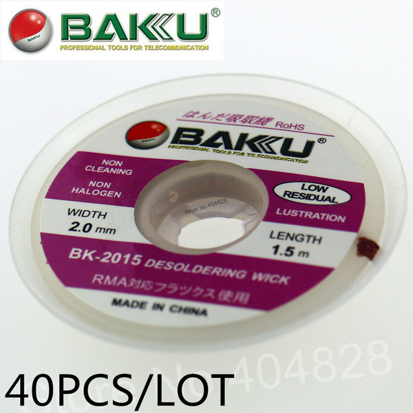 40 pieces/lot 2.0mmx1500mm Desoldering Wire . BAKU BK-2015