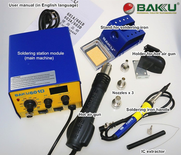 BAKU BK-601D Digital Rework Station , Air Hot Gun and Solder Iron in 1 . High Quality.