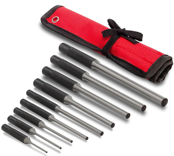 Free shipping Roll Pin Punch Set with Storage Pouch, 9 Piece Steel Removal Tool Kit | Perfect for Jewelry, Watches, Gun Rifle (AR-15) Spring