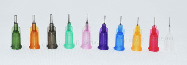 wholesale 14G-27G W/ ISO standard Dispensing needles PP luer lock hub 0.25-inch tubing length precision S.S. dispense blunt tips