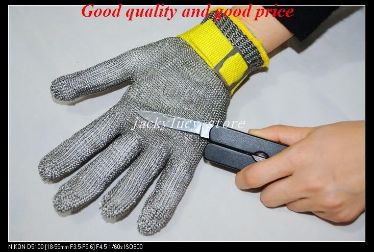 NEW 100%STAINLESS STEEL SAFETY CUT PROOF PROTECT GLOVE METAL MESH BUTCHER