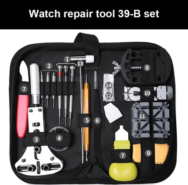 Wholesale - 39 Piece Set Watch Repair Kit Set Series Watch Opener Link Spring Stick Remover Screwdriver Tweezers Watch Special Equipment