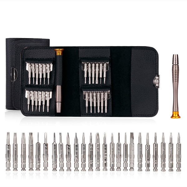 25 in 1 Screwdriver Set, COSVE Mini Precision Screwdriver Tool Set for PC, Glasses, Mobile Phone, Laptop, Watch, RC Quadcopter Drone in Leat