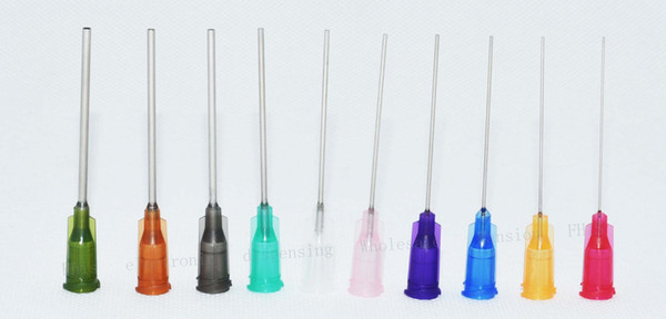 wholesale 14G-27G W/ ISO standard Dispensing needles PP luer lock hub 1.5 -inch tubing length precision S.S. dispense blunt tips