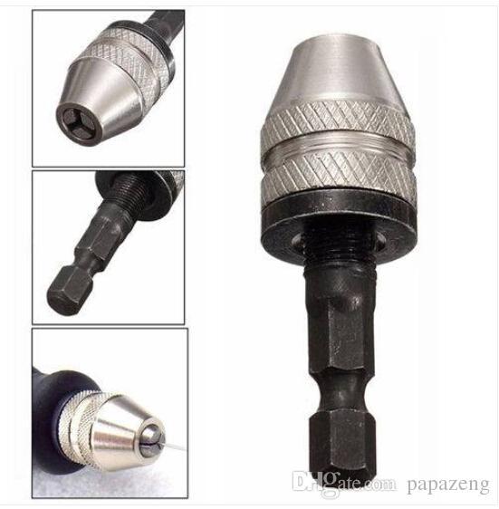 2019 Sale!!! Wholesales Free shipping 1/4'' Inch Hex Shank Keyless Drill Bit Chuck Adapter Converter Quick Change Tool