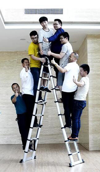 2.5M+2.5M Portable Aluminum AlloyTelescopic Ladder With Joint Multipurpose Retractable Straight Ladder Adjustable Ladder