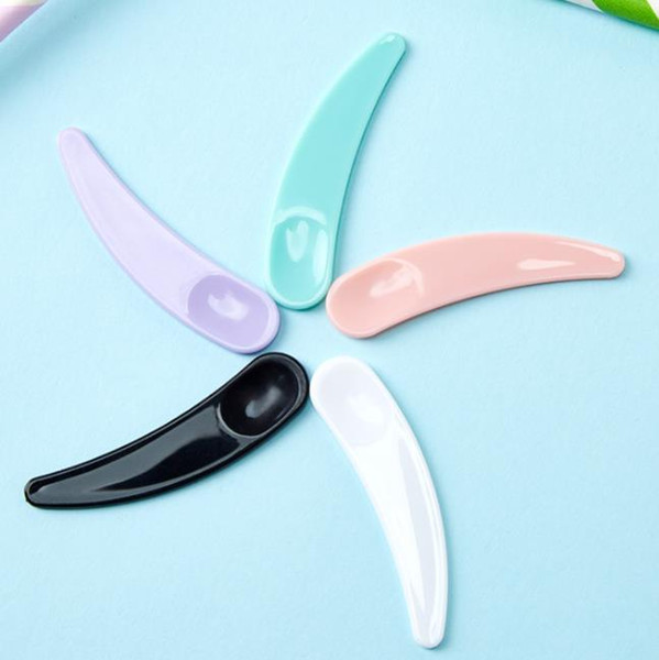 Cream Scoop Crescent Shape Small Digging Scoops Mask Cosmetics Spoon 1.2cm*5.5cm Repackaging Tools Free Shipping