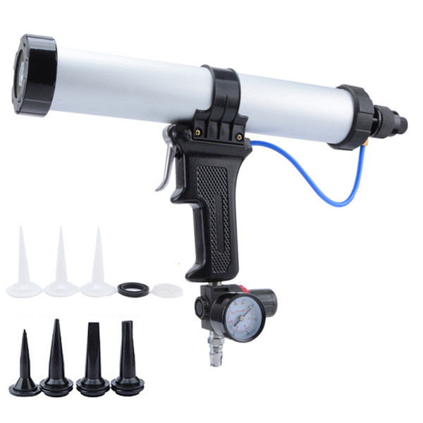 free shipping 400ml pneumatic glass glue gun speed adjustable air gluer quick air exhaust sausag type soft package glue combo 1