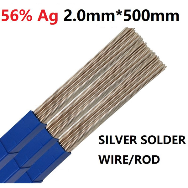 56% Ag Silver solder wire rod 2.0 mm *50 mm Welding rod electrode BAg56CuZnSn AWS BAg-7 Free shipping Good quality Best price