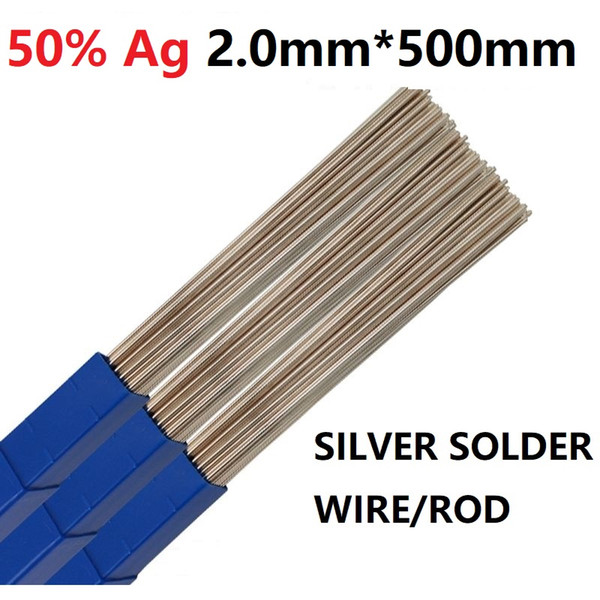 50% Ag Silver solder wire rod 2.0 mm *50 mm Welding rod electrode BAg50CuZn AWS BAg-6 Free shipping Good quality Best price