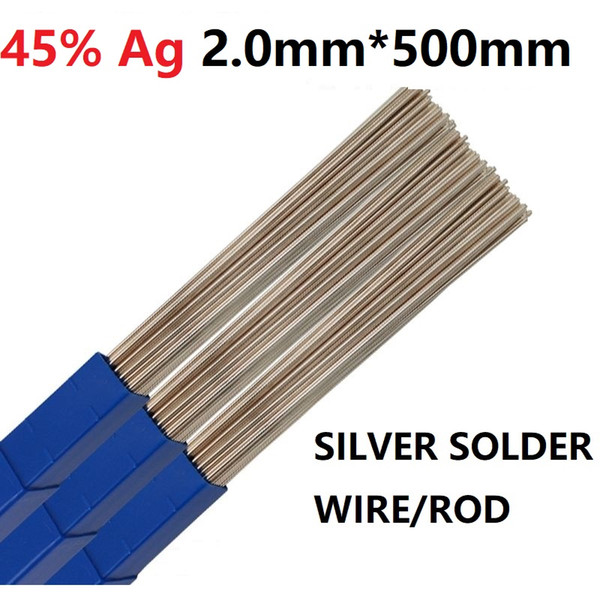 45% Ag Silver solder wire rod 2.0 mm *50 mm Welding rod electrode BAg45CuZn AWS BAg-5 Free shipping Good quality Best price