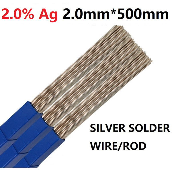 2% Ag Silver solder wire rod 2.0 mm *50 mm Welding rod electrode BCu91PAg AWS BCuP-6 Free shipping Good quality Best price