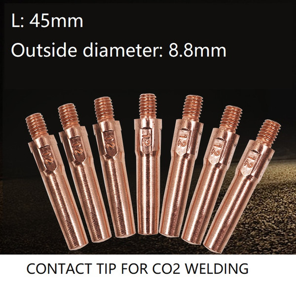 CO2 Welding accessories contact tips M6*45*0.8/1.0 /1.2 mm Copper Lathe processing