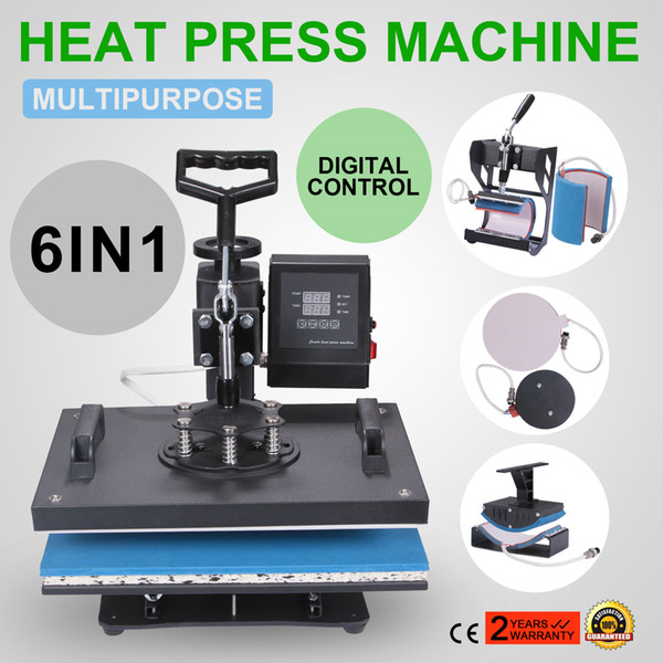 6In1 Heat Press Machine Digital Transfer Sublimation For T-shirt Mug Hat Phonecase