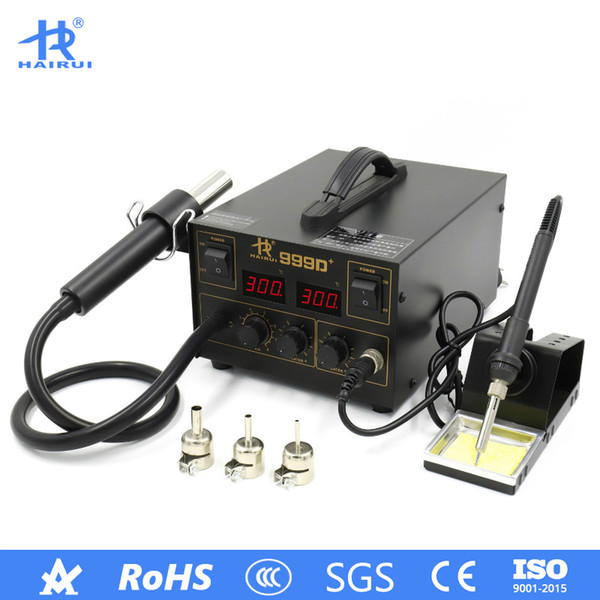 HAIRUI 999D+ AC 110V / 220V 700W 2 in 1 SMD Rework Soldering Station With Hot Air Gun + Solder Iron For Welding Repair