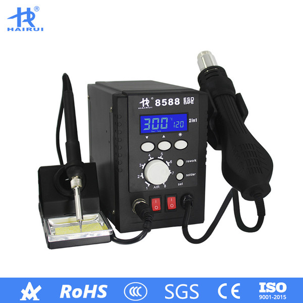 HAIRUI 8588 110V/220V Soldering Station Digital Display Lead-free 700W 2 in 1 Soldering Iron Station