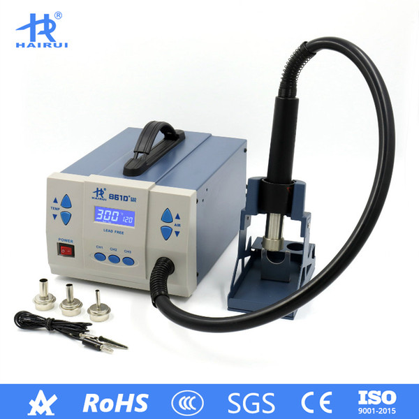 HAIRUI 861D+ 110V/220V Hot Air Soldering Station Digital Display 3 Channels 1000W Rework Station