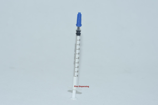 100 sets / lot Dispensing Syringes 1cc 1ml Plastic with tip Dark blue cap