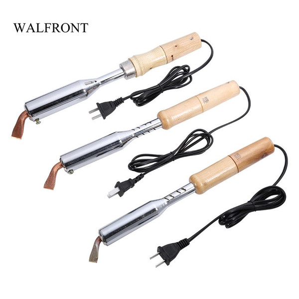 Freeshipping 220V Wood Handle Electric Soldering Iron Welding Heat Pencil Alloy Chisel Tip Solder Repair Hand Tools US Plug Rework