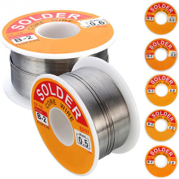 0.5/0.6/0.8/1.0/1.2/1.5/2mm 100g/roll 63/37 Tin lead alloy Rosin Core 2% Flux Reel Welding Line Solder Wire Clean Rosin Core~