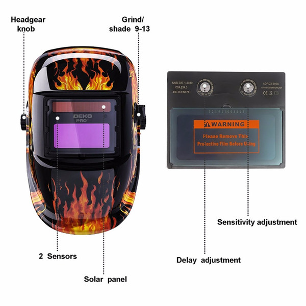 Skull Solar Auto Darkening MIG MMA Electric Welding Mask/Helmet/welder Cap/Welding Lens for Welding Machine