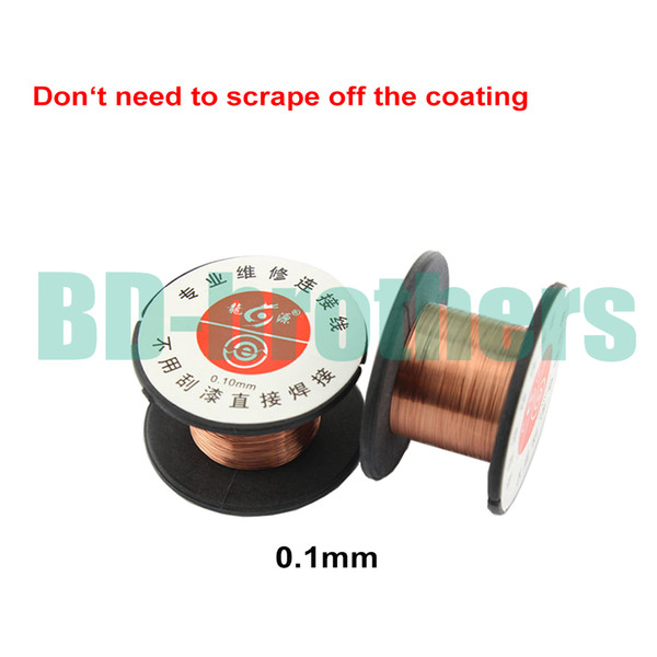 Wholesale 0.1mm Copper Soldering Solder PPA Enamelled Reel Wire Line Roll Fly line Jump Wire 5000pcs/lot