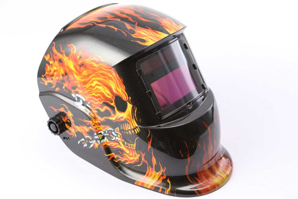 Creative New FLAME SKULL Pro Solar Auto Darkening Welding Helmet Arc Tig Mig Mask Grinding Welder Mask MULTIFUNCTIONAL