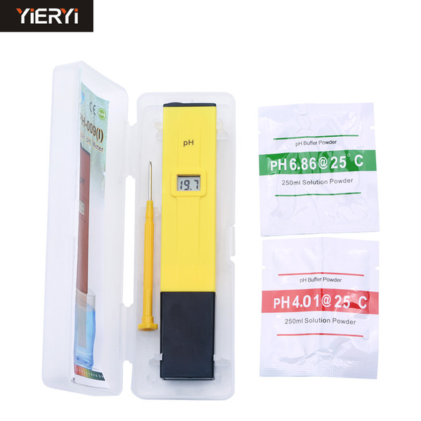 50 Pcs/Lot Digital PH Meter Pen Mini Water Quality Tester for Household Drinking Water Hydroponics Aquariums Swim Pools Calibration