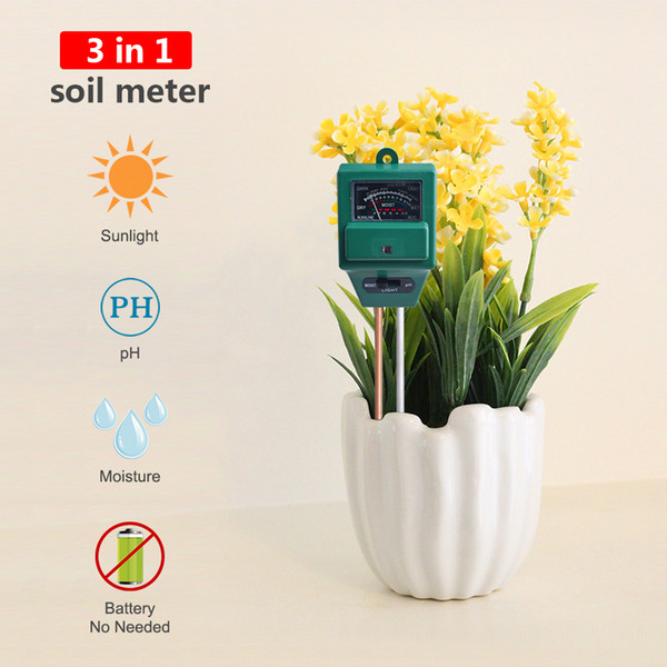 30 Pcs/Lot 3 In1 Soil Tester PH Meter High Quality Portable Soil Hygrometer / PH Meter / Illuminance Tester Measuring Plant Flower Soil Tool