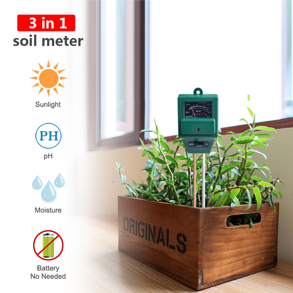 50 Pcs/Lot 3 In1 Soil Tester PH Meter High Quality Portable Soil Hygrometer / PH Meter / Illuminance Tester Measuring Plant Flower Soil Tool