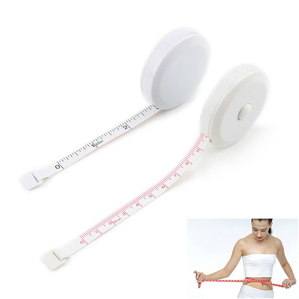 Wholesale Round Mini 60inch Retractable Tape Measure Pocket Pulling Rulers Gauging Tools for Traveling Daily Measurentment White Customized