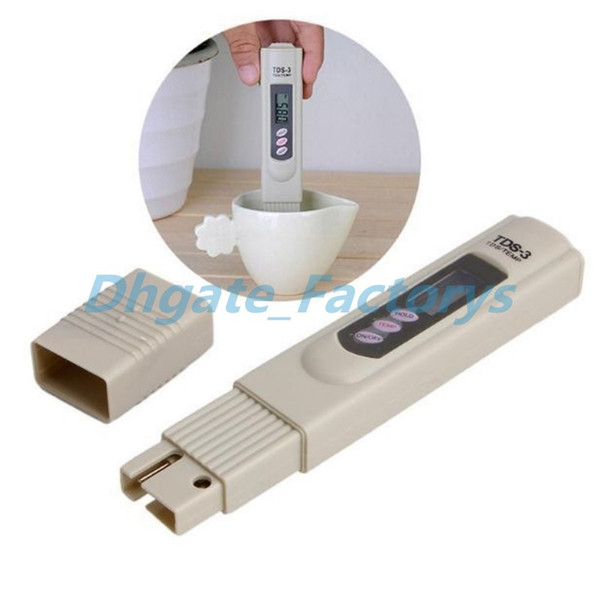 Digital TDS Meter Monitor TEMP PPM Tester Pen LCD Meters Stick Water Purity Monitors Mini Filter Hydroponic Testers TDS-3 in paper