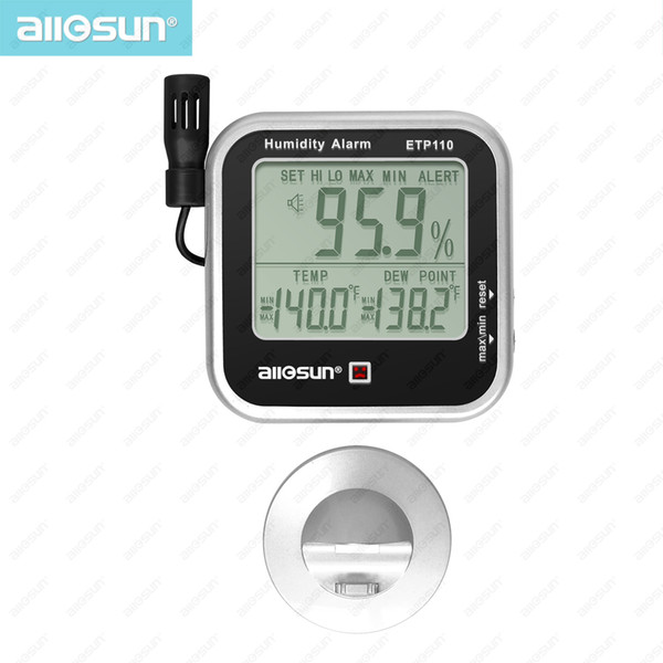 Digital Indoor Thermo-Hygrometer Humidity and Temperature Monitor Alarm large LCD display Dew Point Tester All Sun ETP110