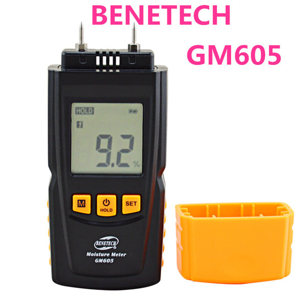 Wholesale- GM605 Digital LCD Display Wood Moisture Meter Humidity Tester Timber Damp Detector portable wood moisture meter