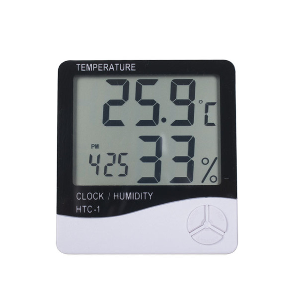 Digital LCD Temperature Electronic Thermometer Humidity Meter Tester Clock Hygrometer